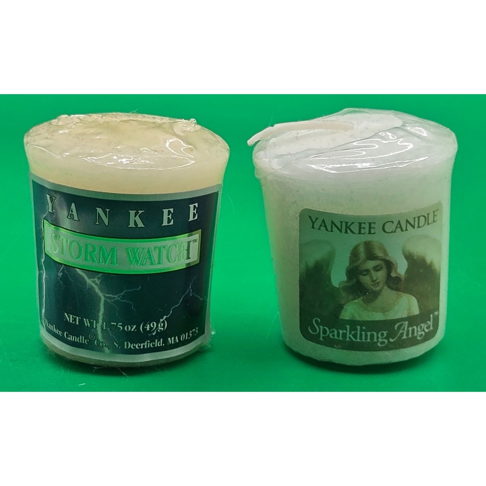 Yankee Candle Sampler Votive Lot of 2 Storm Watch and Sparkling Angel 1.75 oz